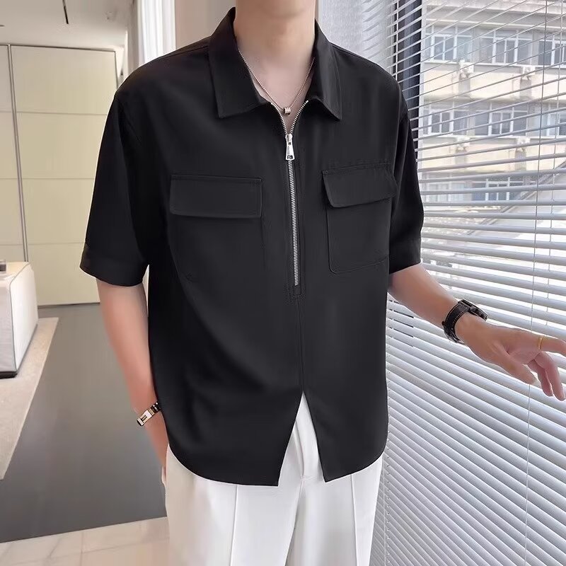 Ike | Men's Zip Up Casual Shirt - Image 1
