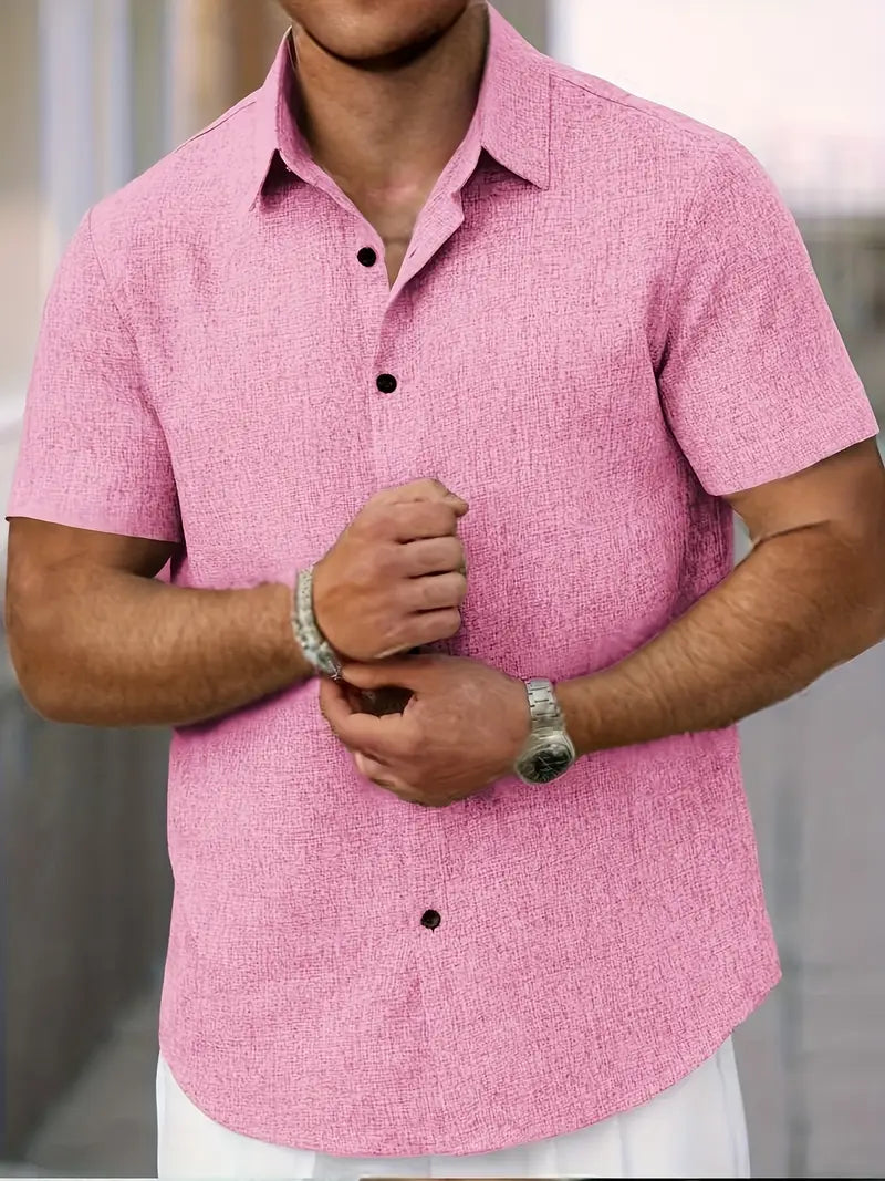 Trey | Classic Michael Linen Short Sleeve Shirt for Men - Image 6