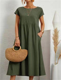 Sylvia | Elegant Relaxed Fit Midi Dress - Image 2