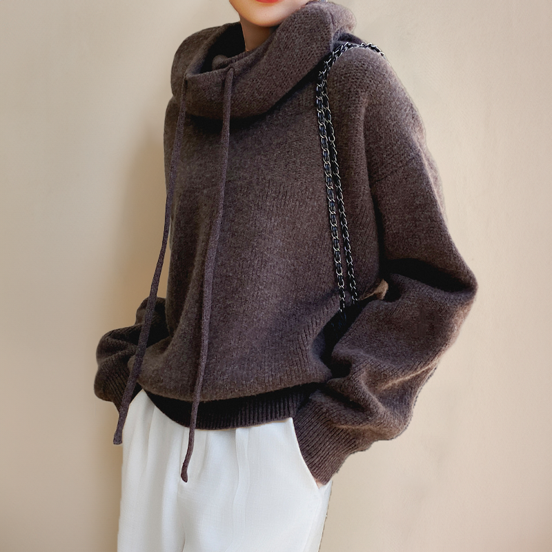 Paige | Women's Relaxed Fit Knit Cowl Neck Hoodie