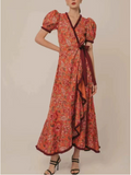 Nell | Elegant Pink Short Sleeve Maxi Dress - Flattering & Versatile