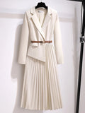 Nicole | Women's Pleated A-Line Midi Dress - Image 2