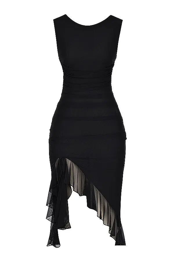 Maureen | Elegant Ruffle Midi Dress for All Occasions